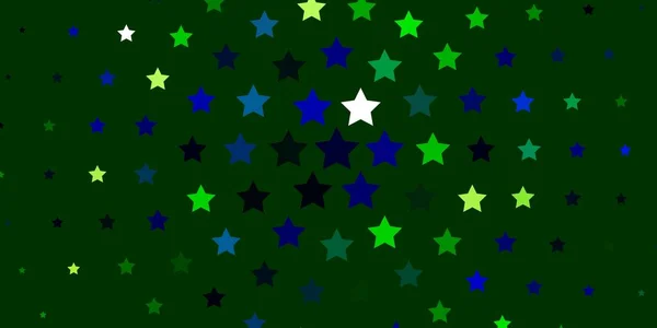 Bleu Clair Agencement Vectoriel Vert Avec Étoiles Brillantes Illustration Colorée — Image vectorielle