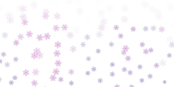 淡紫色 粉红矢量涂鸦模板与花 简朴的设计 底座上有花朵 全新的商业设计 — 图库矢量图片