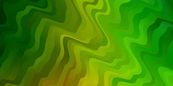 明るい緑 円弧を描く黄色のベクトル背景 グラデーションの弓で抽象的なイラスト コマーシャルのパターン — ストックベクタ