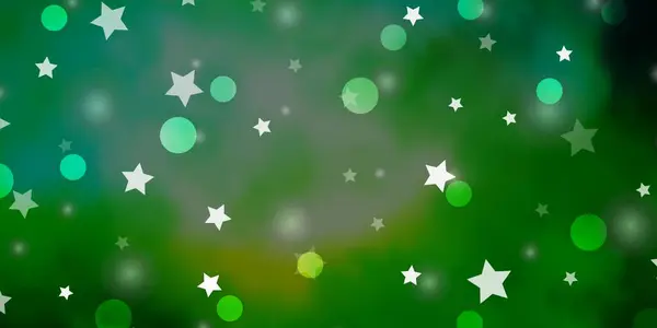 Světle Modrá Zelené Vektorové Pozadí Kruhy Hvězdy Abstraktní Ilustrace Barevnými — Stockový vektor