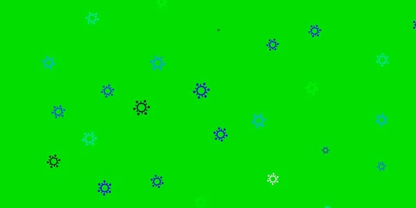 インフルエンザの兆候を持つライトブルー 緑のベクトルテンプレート グラデーション医療の形をしたカラフルな抽象イラスト バイオハザード警告のための設計 — ストックベクタ