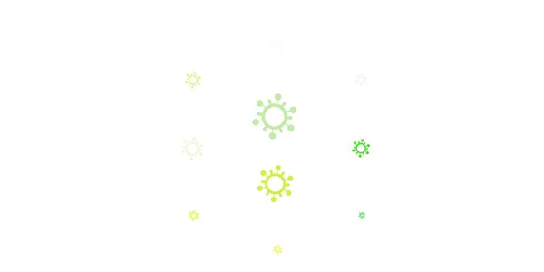 Vert Clair Fond Vectoriel Jaune Avec Des Symboles Virus Illustration — Image vectorielle