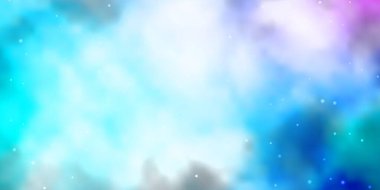 Açık pembe, güzel yıldızlı mavi vektör dokusu.