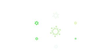 Açık yeşil, covid-19 sembollü sarı vektör arkaplan. Biyolojik değişim şekilli soyut çizimler. Salgın bilgisine karşı basit tasarım.