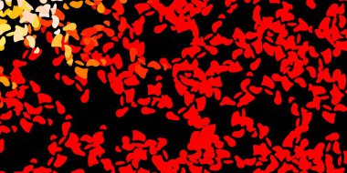 Koyu kırmızı, Memphis şekilli sarı vektör dokusu. Basit bir şekilde gradyan olan renkli soyut biçimler. İşiniz için akıllı tasarım.