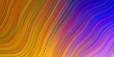 Koyu pembe, sarı çizgili vektör arkaplanı.