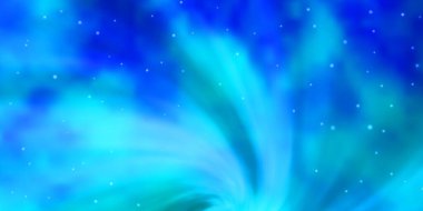 Küçük ve büyük yıldızlı hafif BLUE vektör arka planı. Soyut gradyan yıldızlı renkli çizimler. İş tanıtımınız için tasarım.