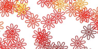 Açık Turuncu Vektör Çiçekli Doğal Düzen. Sıradan çiçekli basit renkli bir illüstrasyon. Broşürler ve kitaplar için akıllı tasarım.