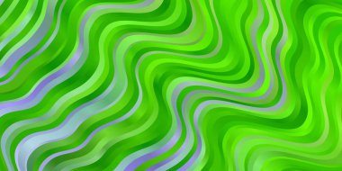 Açık pembe, kıvrımlı çizgileri olan yeşil vektör şablonu. Renkli çizimler, kıvrımlardan oluşur. Reklamlar ve reklamlar için desen.