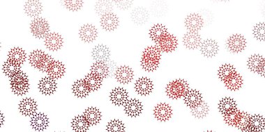 Açık kırmızı vektör arkaplanı çiçeklerle karalıyor. Origami tarzı çiçeklerle soyut illüstrasyon. Bahar partileri için renkli desen.