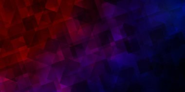 Açık mavi, kristalli kırmızı vektör şablonu, üçgenler. Üçgenli soyut gradyan çizimi. Broşürler, broşürler için desen