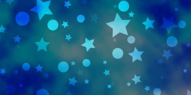 Açık Pembe, Mavi vektör arkaplan daireli, yıldızlı.