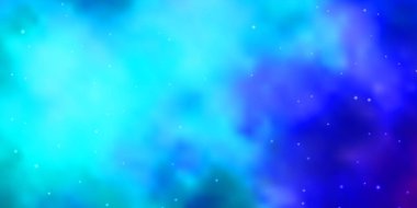 Açık Pembe, neon yıldızlı mavi vektör şablonu. Soyut tarzda renkli bir illüstrasyon ve değişken yıldızlar. Cep telefonları için tema.