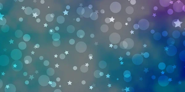 Rose Clair Agencement Vectoriel Bleu Avec Cercles Étoiles — Image vectorielle