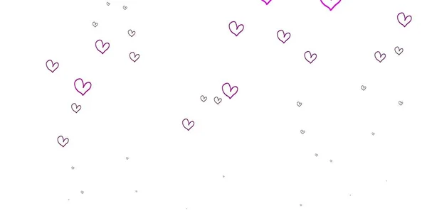 ライトピンクのベクトルの背景と心 色とりどりのグラデーションでぼやけた抽象的な背景にハート バレンタインのグリーティングポストカードのテンプレート — ストックベクタ
