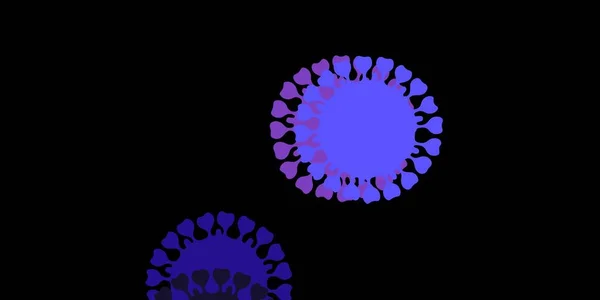 Dark Purple Vector Background Covid Symbols Colorful Abstract Illustration Gradient — Stock Vector