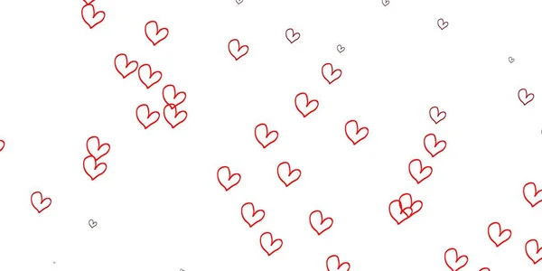 Светло Красная Векторная Текстура Милыми Сердцами Цветная Иллюстрация Сердечками Стиле — стоковый вектор