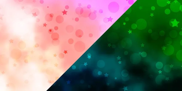 Векторный Фон Кругами Звездами Абстрактная Иллюстрация Разноцветными Кругами Звездами Шаблон — стоковый вектор
