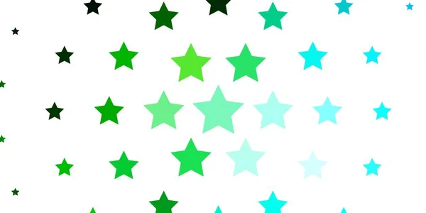Azul Claro Modelo Vetor Verde Com Estrelas Néon —  Vetores de Stock