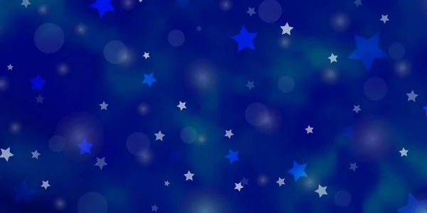 Patrón Vectorial Luz Azul Con Círculos Estrellas — Vector de stock