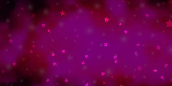 Dark Pink Vector Template Neon Stars — Stock Vector
