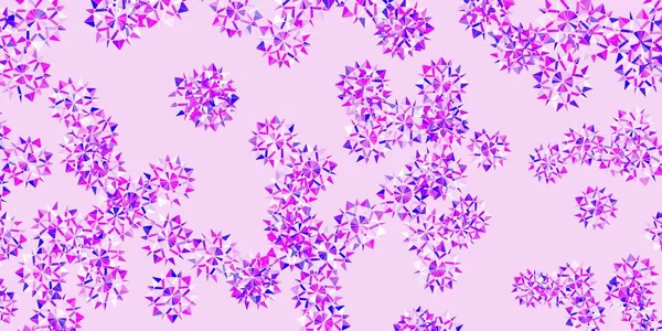 Motif Vectoriel Violet Clair Rose Avec Des Flocons Neige Colorés — Image vectorielle