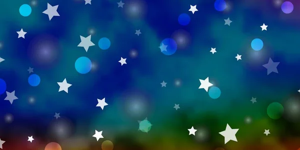 Fondo Vectorial Multicolor Oscuro Con Círculos Estrellas — Archivo Imágenes Vectoriales