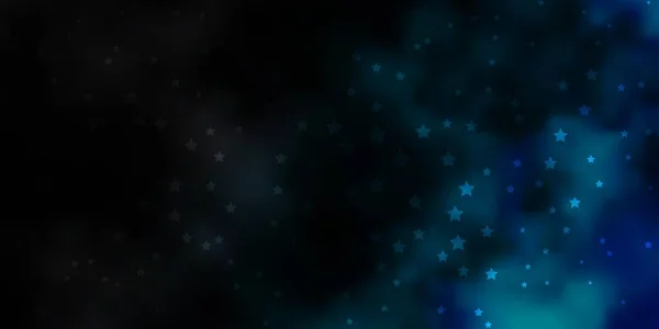 Tmavě Modrá Vektorová Textura Krásnými Hvězdami — Stockový vektor
