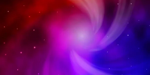 ダークブルー ネオン星の赤いベクトルテンプレート 小さくて大きな星でカラフルなイラストを輝いています ウェブサイト ランディングページのパターン — ストックベクタ