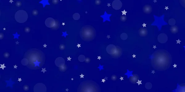 Luminoso Sfondo Vettoriale Blu Con Cerchi Stelle — Vettoriale Stock