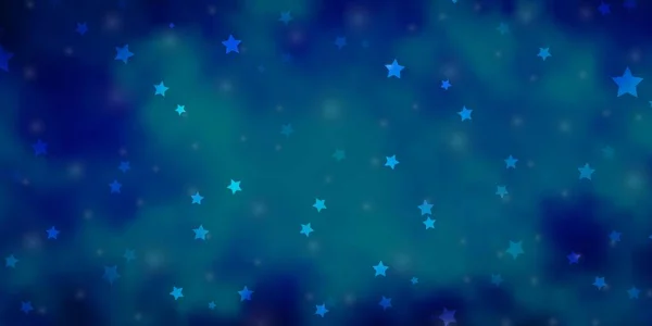 Dark Blue Vector Background Colorful Stars — Stock Vector