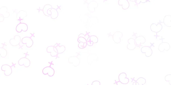 Світло Фіолетовий Векторний Шаблон Знаками Бізнес Леді Барвисті Символи Фемінізму — стоковий вектор
