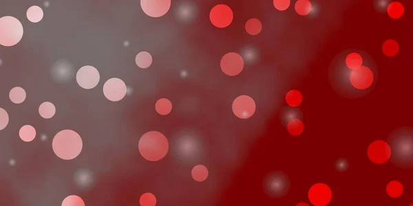 Diseño Vectores Rojo Claro Con Círculos Estrellas Ilustración Abstracta Brillo — Archivo Imágenes Vectoriales