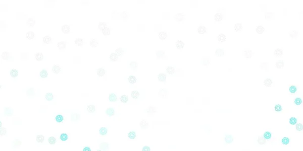 Fond Bleu Clair Vecteur Vert Doodle Avec Fleurs Fleurs Colorées — Image vectorielle
