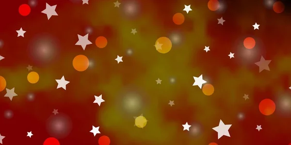 Plantilla Vectorial Naranja Oscura Con Círculos Estrellas Discos Coloridos Estrellas — Archivo Imágenes Vectoriales