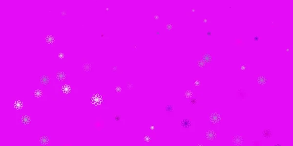 Светло Фиолетовый Розовый Векторный Узор Цветами Абстрактная Иллюстрация Цветами Стиле — стоковый вектор