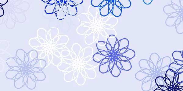 Jasnoniebieski Wektor Tekstury Doodle Kwiatami Prosta Kolorowa Ilustracja Abstarct Kwiaty — Wektor stockowy