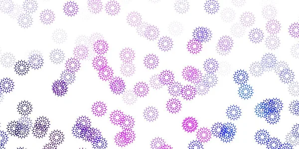 浅色粉红 蓝色矢量自然艺术品与花朵 简单的彩色插图 有附着花 全新的商业设计 — 图库矢量图片