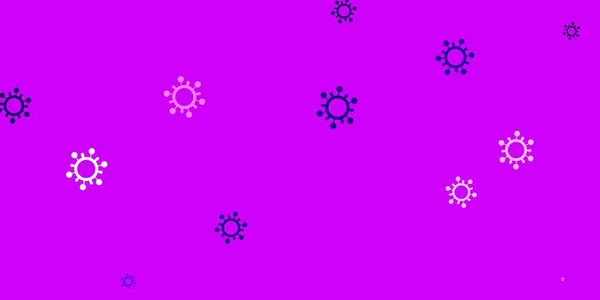 Világos Rózsaszín Vektor Háttér Vírusszimbólumokkal Színes Gradiens Betegség Szimbólumok Egyszerű — Stock Vector