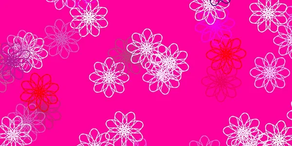 Luz Púrpura Rosa Vector Obras Arte Natural Con Flores Ilustración — Vector de stock