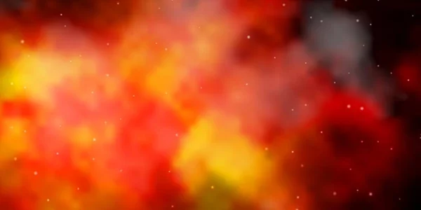 Dunkelorangefarbener Vektorhintergrund Mit Kleinen Und Großen Sternen — Stockvektor