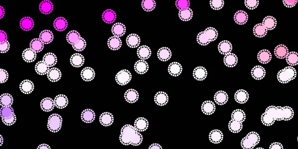 暗紫色 粉红色 带有流感标志的载体模板 摘要用生物梯度形状作摘要说明 用于健康保护的墙纸 — 图库矢量图片