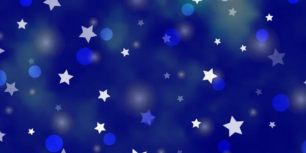 Luz Pano Fundo Vetorial Blue Com Círculos Estrelas Design Abstrato —  Vetores de Stock