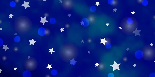 Luz Azul Fundo Vetorial Com Círculos Estrelas —  Vetores de Stock