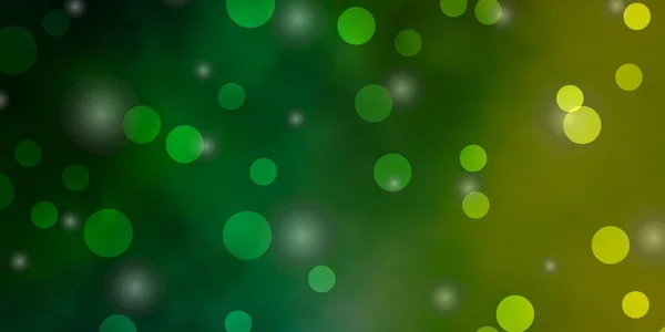 Світло Зелений Жовтий Векторний Макет Колами Зірками — стоковий вектор