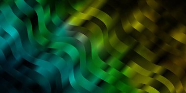 Eğrili karanlık vektör deseni. Rengarenk çizgileri ve şekilleri olan parlak bir örnek. Terfileriniz için akıllı tasarım.