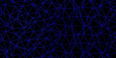 Koyu mavi vektör soyut üçgen fon. Üçgen konseptli mozaik renkli çizimler. Tasarımlarınız için örnek.