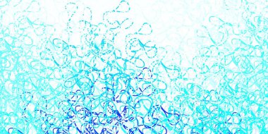 Kıvrımlı açık mavi vektör düzeni. Rengarenk çizgileri ve şekilleri olan parlak bir örnek. Cep telefonları için şablon.