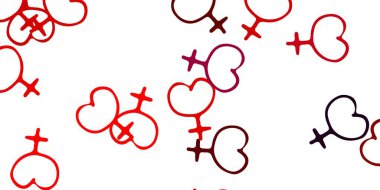 Açık Mor, kadın sembollü pembe vektör arkaplan. Değişken feminizm şekilli renkli bir illüstrasyon. Kadınların gücünü göstermek için en iyi tasarım..