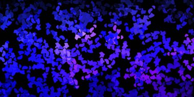 Memphis şekilli koyu mor vektör dokusu. Basit gradyan şekilli renkli bir çizim. Duvar kağıdı seti için zarif tasarım.